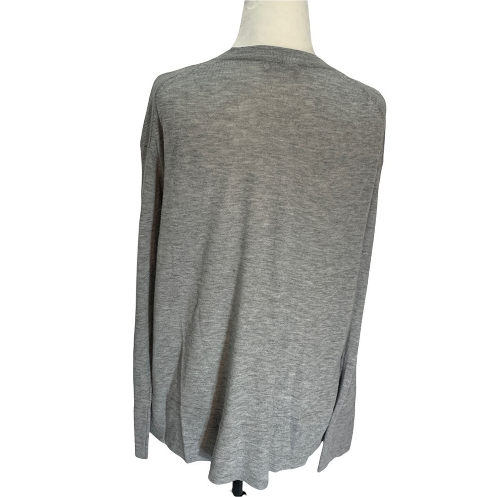𝅺zara Knit Lightweight Grey V-Neck Sweater Oversized Size S - Picture 6 of 8